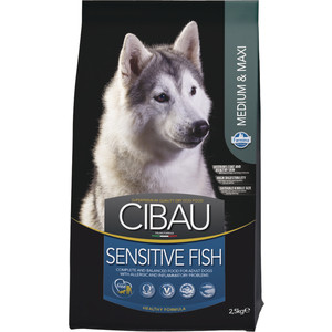 Сухой корм Farmina CIBAU Sensitive Fish Medium & Maxi Breed с рыбой для взрослых собак средних и крупных пород 2,5кг - фото 1