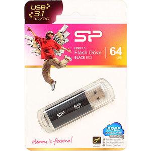 фото Флеш-диск silicon power 64gb usb 3.1 blaze b02 black (sp064gbuf3b02v1k)