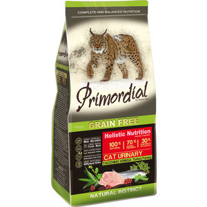 Сухой корм Primordial Grain Free Holistic Cat Urinary with Turkey&Herring беззерновой с индейкой и сельдью для кошек с МКБ 400г (MGSP14400)