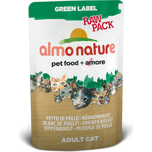 Паучи Almo Nature Green Label Raw Pack Adult Cat with Chicken Breast с куриной грудкой для кошек 55г (5821) Паучи Almo Nature Green Label Raw Pack Adult Cat with Chicken Breast с куриной грудкой для кошек 55г (5821)