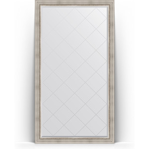 фото Зеркало напольное с гравировкой evoform exclusive-g floor 111x201 см, в багетной раме - римское серебро 88 мм (by 6358)