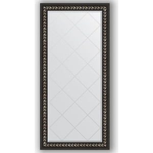 Зеркало с гравировкой поворотное Evoform Exclusive-G 75x157 см, в багетной раме - черный ардеко 81 мм (BY 4268)