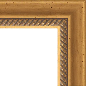 Зеркало с гравировкой Evoform Exclusive-G 83x83 см, в багетной раме - состаренное золото с плетением 70 мм (BY 4303)