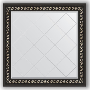 фото Зеркало с гравировкой evoform exclusive-g 85x85 см, в багетной раме - черный ардеко 81 мм (by 4311)