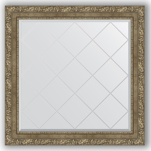 фото Зеркало с гравировкой evoform exclusive-g 85x85 см, в багетной раме - виньетка античная латунь 85 мм (by 4317)