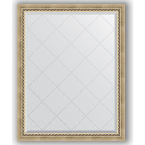 фото Зеркало с гравировкой поворотное evoform exclusive-g 93x118 см, в багетной раме - состаренное серебро с плетением 70 мм (by 4347)