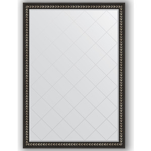 Зеркало с гравировкой поворотное Evoform Exclusive-G 130x185 см, в багетной раме - черный ардеко 81 мм (BY 4483)