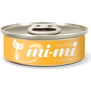фото Консервы mi-mi feline nutrition с сыром кусочки в желе для кошек 80г