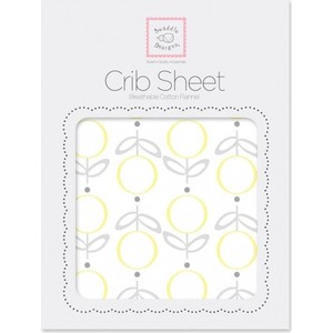 Детская простынь SwaddleDesigns Fitted Crib Sheet Yellow Lolli Fleur (SD-603Y)