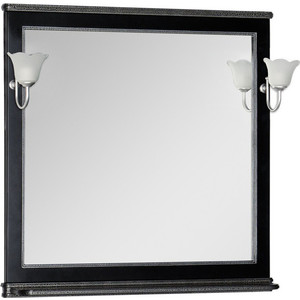 Зеркало Aquanet Валенса 100 черный краколет/серебро (180297) зеркало aquanet валенса 110 белый краколет золото 182648