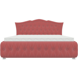 Кровать двуспальная АртМебель Герда микровельвет красный кровать двуспальная мебелико герда экокожа белая
