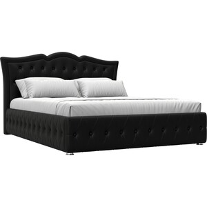 Кровать двуспальная Мебелико Герда экокожа черная