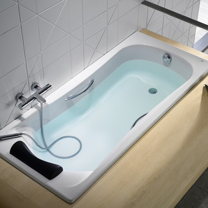 Акриловая ванна Roca BeCool 170x80 с ручками, каркас, слив-перелив (ZRU9302852 + ZRU9302853)
