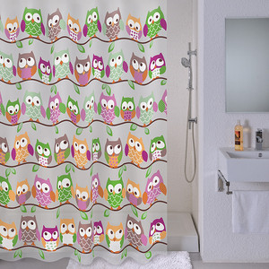 фото Штора для ванной milardo cheeky owls 180x180 см (530v180m11)