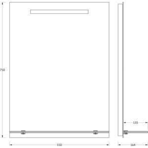 фото Зеркало с полкой evoform ledline-s со светильником 3,5 w 55x75 см (by 2153)