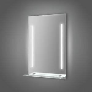 фото Зеркало с полкой evoform ledline-s со светильником 5 w 70x75 см (by 2155)