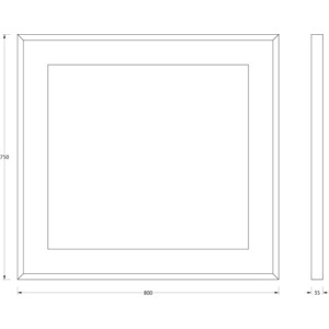 фото Зеркало в багетной раме поворотное evoform ledside со светильником 22 w 80x75 см (by 2203)