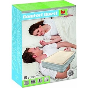 фото Надувная кровать bestway 67486 foamtop comfort raised airbed(queen) 203х152х46см со встроенным насосом,мягкий верх