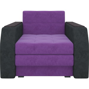 Кресло-кровать АртМебель Атлант микровельвет фиолетово-черный