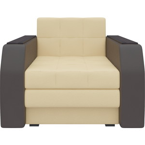 Кресло-кровать Мебелико Атлант эко-кожа бежево-коричневый