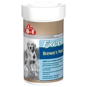 Пивные дрожжи 8in1 Excel Brewer's Yeast забота о коже и шерсти для кошек и собак 1430таб - фото 1