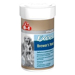 Пивные дрожжи 8in1 Excel Brewer's Yeast забота о коже и шерсти для кошек и собак 780таб