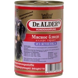 фото Консервы dr.alder's мясное блюдо алдерс гарант из ягнёнка для собак 410г (7744)