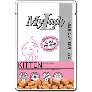 Паучи Dr.ALDER's MyLady Super Premium Kitten Poultry с птицей для котят 85г (400778)