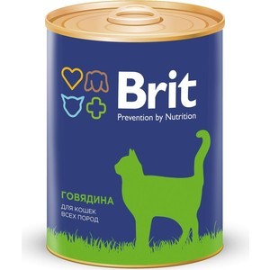 фото Консервы brit premium cat beef говядина для взрослых кошек 340г (9457)