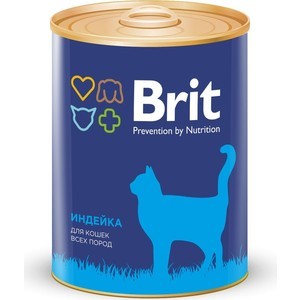 фото Консервы brit premium cat turkey индейка для взрослых кошек 340г (9402)