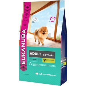 Сухой корм Eukanuba Adult Dog Toy Breed Rich in Chicken с курицей для взрослых собак миниатюрных пород 3,5кг сухой корм monge daily line adult dog maxi rich in chicken с курицей для взрослых собак крупных пород 3кг