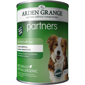 фото Консервы arden grange adult dog partners hypoallergenic fresh lamb with rice гипоалергенный со свежим ягненком и рисом для собак 395г (ag820011)