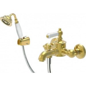Смеситель для ванны Bravat Art с лейкой, золото (F675109G-B) смеситель одноручный для умывальника с вытяжной лейкой rush jawa ja0735 12