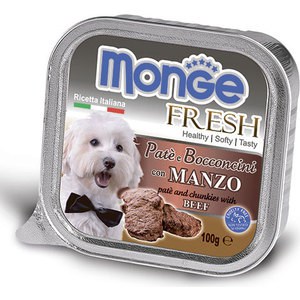 фото Консервы monge dog fresh pate and chunkies with beef паштет и кусочки с говядиной для собак 100г