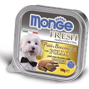 фото Консервы monge dog fresh pate and chunkies with chicken паштет и кусочки с курицей для собак 100г