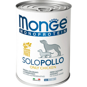 фото Консервы monge dog monoproteico solo pate chicken паштет из курицы для собак 400г