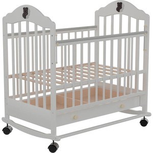 Кроватка Briciola 7 колесо-качалка авт. с ящиком белая BR0701 кроватка briciola briciola 7 колесо качалка авт с ящиком светлая br0705
