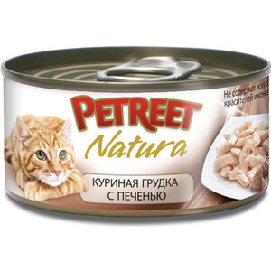 Консервы Petreet Natura куриная грудка с печенью для кошек 70г