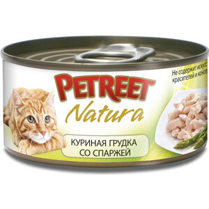 Консервы Petreet Natura куриная грудка со спаржей для кошек 70г