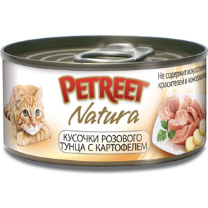 Консервы Petreet Natura кусочки розового тунца с картофелем для кошек 70г