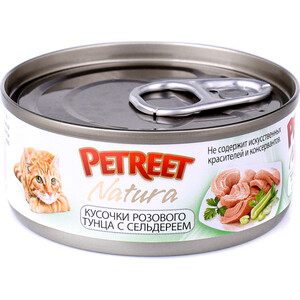 Консервы Petreet Natura кусочки розового тунца с сельдереем для кошек 70г - фото 3