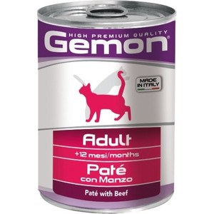 фото Консервы gemon cat adult pate with beef с говядиной паштет для взрослых кошек 400г