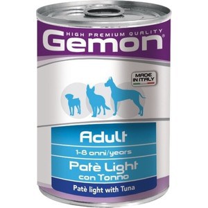 фото Консервы gemon dog light pate with tuna облегченный с тунцом паштет для собак 400г