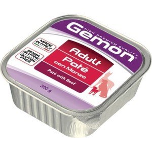 фото Консервы gemon dog adult pate with beef с говядиной паштет для собак 300г