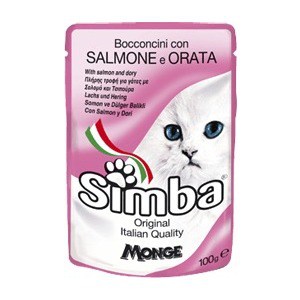 Паучи Simba Petfood Cat Chunkies with Salmon and Flatfish с лососем и камбалой паштет для кошек 100г - фото 1