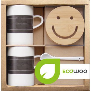 

Набор 2 кружки +2 подставки+2 ложки Ecowoo (2012234U), (2012234U)