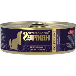 

Консервы Четвероногий гурман Golden Line цыплёнок с телятиной для молодых хорьков 100г, Golden Line цыплёнок с телятиной для молодых хорьков 100г