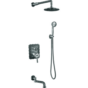 Душевая система ZorG Antic с изливом, серебро (A 104DS-SL) смеситель для ванны zorg antic серебро a 101wdn sl