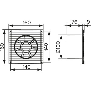Вентилятор Era E D 100 с обратным клапаном и антимоскитной сеткой (E 100 S C) E D 100 с обратным клапаном и антимоскитной сеткой (E 100 S C) - фото 2