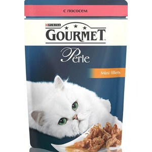 Паучи Gourmet Perle Mini Fillets с лососем для кошек 85г (12222480) Perle Mini Fillets с лососем для кошек 85г (12222480) - фото 1